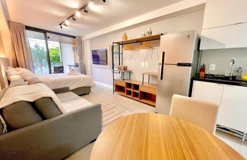 Leblon Apartment | Leblon Studio - View of the Christ, pool and gym