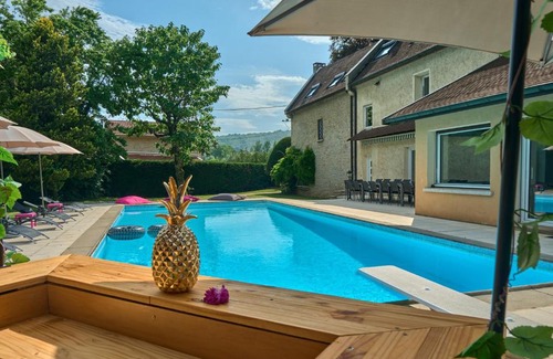 Sault-Brenaz House | Relax at Les Chambres de Brénaz with Pool & Hot Tub
