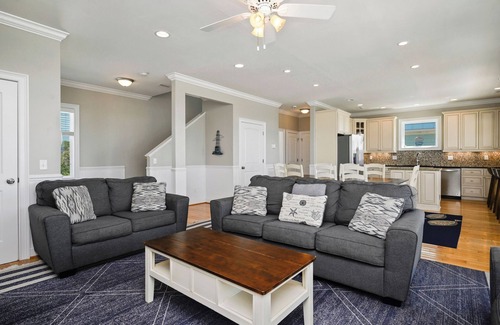 Yaupon Beach House | Oceanfront Lighthouse with Pool & Elevator Near Fishing Pier