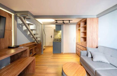 Sao Paulo Apartment | Inviting Loft Vila Madalena with Pool and Ocean Views