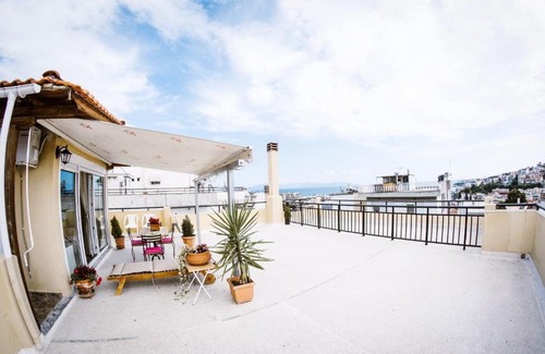 Kavala Apartment | Scenic Loft with Panoramic Views & Family-Friendly Amenities
