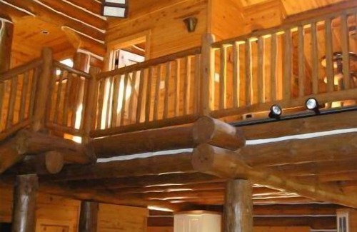 Northeast Michigan Cabin | Tranquil Log Cabin Retreat with Pool and Spa Amenities