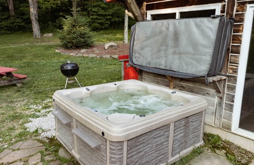 Bladensburg Cabin | Cozy Log Cabin Lodge with Heated Pool & Ocean View