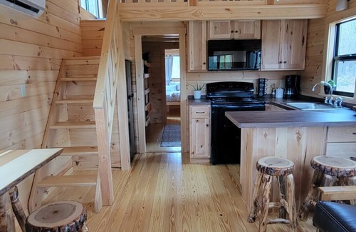 Northeast Michigan Cabin | Idyllic Log Cabin Tiny Home Retreat with Ocean Views