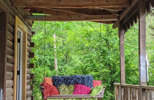Montgomery Cabin | Cozy Log Cabin Tiny House with Ocean and Lake Views