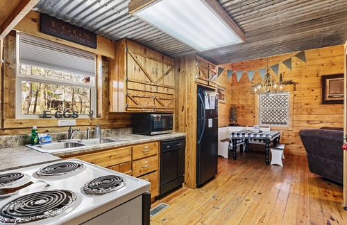 Knoxville Cabin | Cozy Log Cabin near UTK with Hot Tub & Game Room