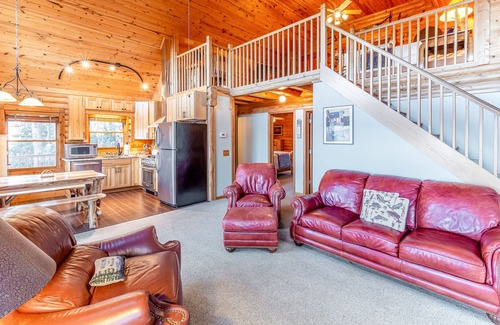 Sylva House | Cozy Log Cabin with Mountain Views & Movie Room