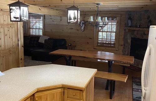 Newberry House | Serene Log Home Retreat on Lake Muskallonge with Hot Tub