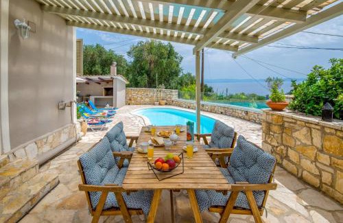 Koutsi Villa | Relaxing Loggos Seaview Cottage with Private Pool Awaits
