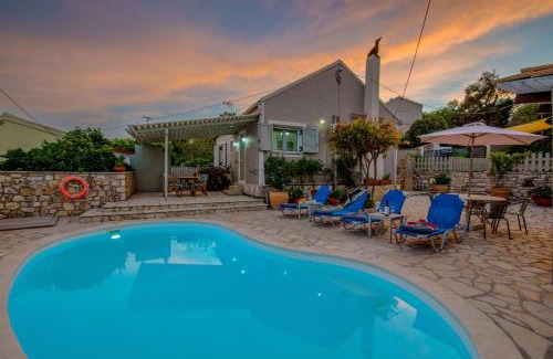 Koutsi Villa | Relaxing Loggos Seaview Cottage with Private Pool Awaits