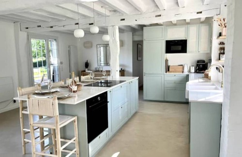Fontaine-la-Louvet House | Serene Longère Izïa: Comfort with Ocean Views & Spa Retreat