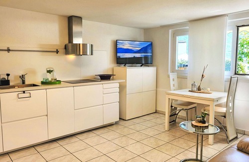 Gordola Apartment | Lovely apartment for 2 guests with A/C, WIFI, TV, patio, pets allowed, panoramic view and parking