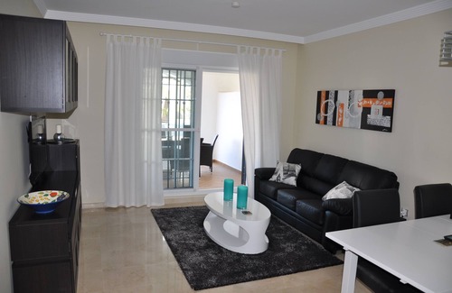 San Luis de Sabinillas Apartment | Inviting Apartment with Pool View & Great Amenities Awaits