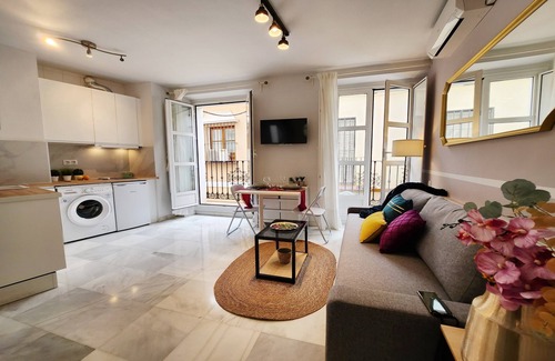 San Julian Apartment | Bright Center Apartments Sol with Balconies & Hot Tub