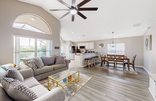 Westbury House | Inviting Home with Pool, Open-Concept Living & Central AC