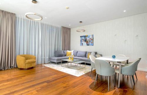 Al Wasl Apartment | Lush 2BR & Maids City Walk with Burj Khalifa View
