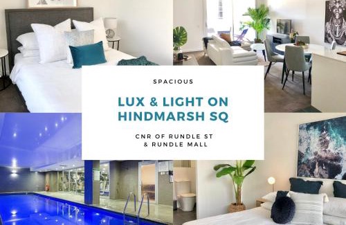 Adelaide Central Business District Apartment | Elegant 2BR Retreat on Hindmarsh SQ with Ocean View