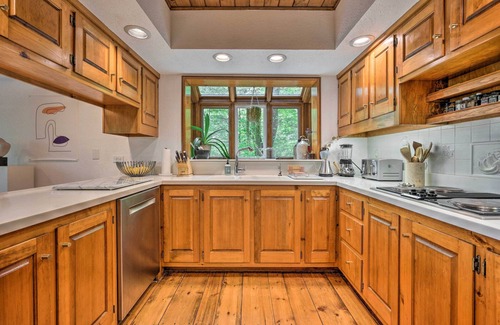 Plymouth House | Elegant Plymouth Chalet with Indoor Pool & Scenic Decks