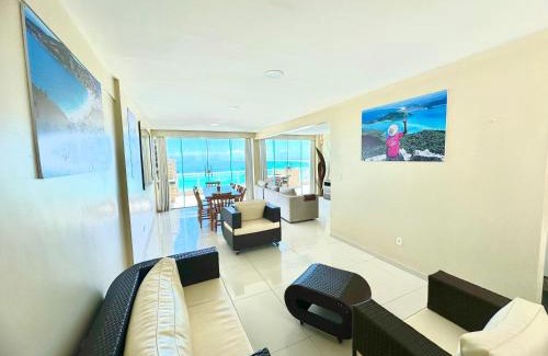 Praia Grande Apartment | Elegant Coastal Retreat with Pool and Oceanfront Views