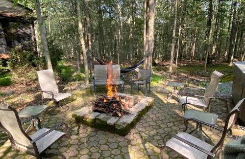 Pocono Lake House | Luxurious Chalet in Arrowhead Lake's Exclusive Community, hammock, firepit, hot tub, pools, lakes, ski