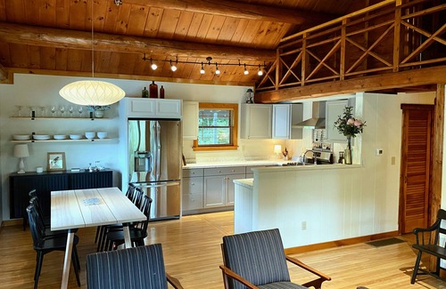 Copake Falls Cabin | Exceptional 3 BR Log Cabin: Pool, Ocean & Lake Views