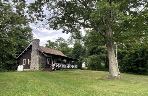 Copake Falls Cabin | Exceptional 3 BR Log Cabin: Pool, Ocean & Lake Views