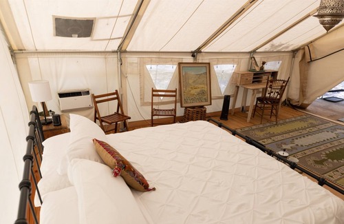 Irene RV Rental | Pet-Friendly Glamping with AC and Spa Amenities Await You