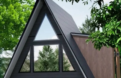 Pepin Cabin | Luxurious, studio-styled, A-frame cabin nestled on the Woods & Co Weddings + Events property