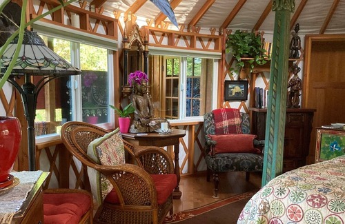 Port Hadlock Cottage | Luxurious Yurt, magical gardens, heated floor, 6ft bathtub. Windows to beauty!