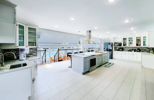 East Patchogue Villa | Indulge in an Upscale Retreat with Private Hot Tub & Pool