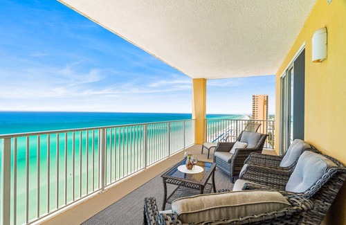West Panama City Beach Condo | Beachfront Condo with Ocean Views & Free Beach Service!