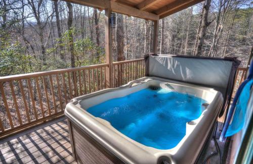 Helen House | Riverside Retreat: Pet-Friendly Cabin with Hot Tub near Helen
