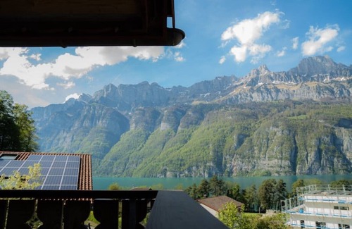 Unterterzen Ski Chalet | Elegant Chalet at Walensee with Pool and Spa Amenities