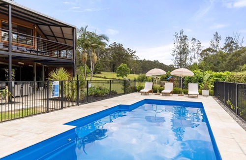 Eungai Rail House | Tranquil Country Retreat with Incredible 10m Pool & Ocean View