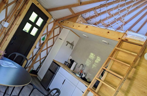 Sears Cabin | Experience Cozy Glamping Yurt with Loft & Hot Tub