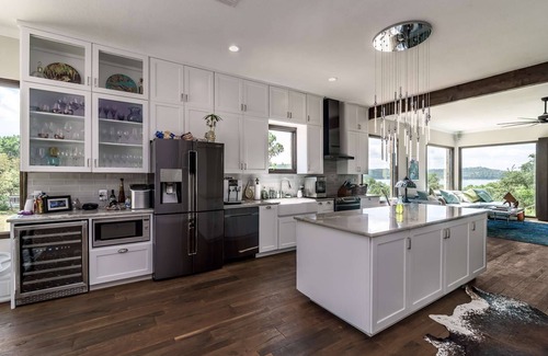 Comanche Trail House | Elegant Waterfront Retreat with Hot Tub & Private Dock