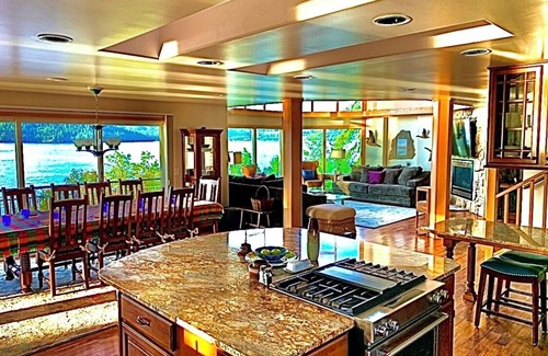 Coeur d'Alene House | Lakefront Estate with Private Beach & Top Guest Rating