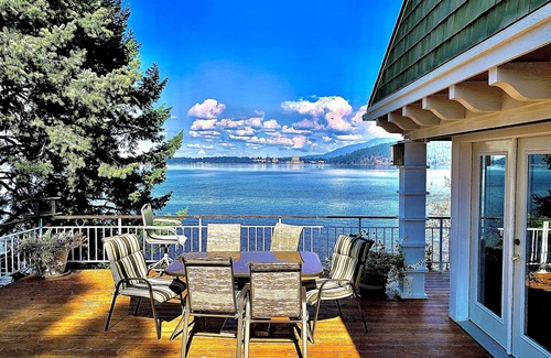 Coeur d'Alene House | Lakefront Estate with Private Beach & Top Guest Rating