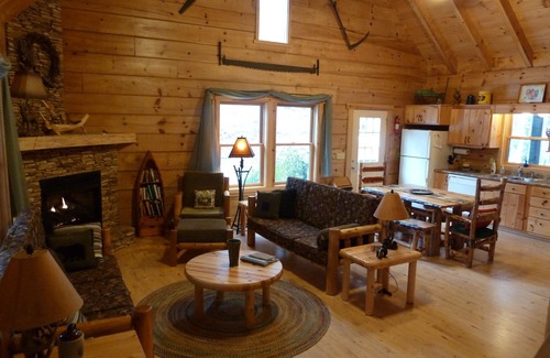Robbinsville Cabin | Idyllic Log Cabin Retreat with Hot Tub & Mountain Stream