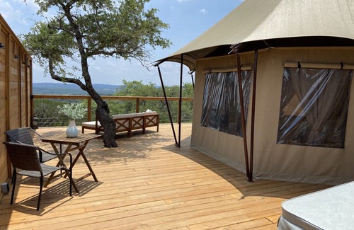 Oatmeal Cabin | Tranquil Tent Retreat with Hot Tub and Scenic Views