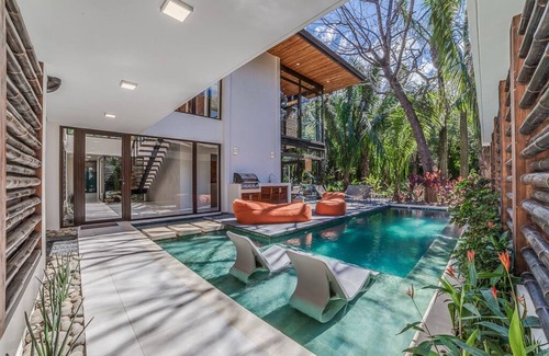 Playa Guiones Villa | Luxury Tropical Bamboo Villa w/pool surrounded by jungle & steps from the beach