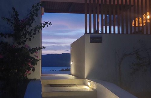 Paleros Villa | Luxury villa with large terrace, lounge area, pool, jacuzzi + magnificent sea view.