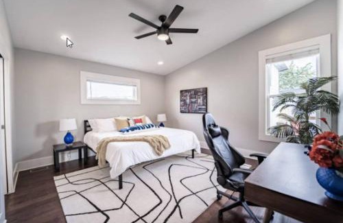 Fountain Square House | Relaxing King Suite with Soak Tub & Backyard Oasis