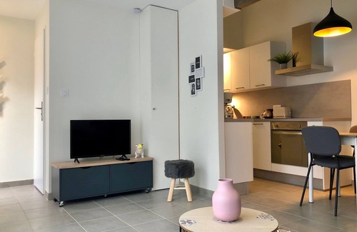 Saint-Priest Apartment | Elegant T2 Duplex with Covered Terrace & Family Amenities