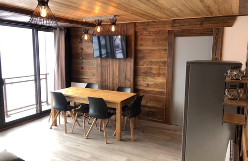 Le Corbier Apartment | Elevated Ski-In/Ski-Out Experience with Scenic Slopes