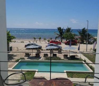 Mahahual Apartment | Beachfront Mahaguay - 2-Bedroom Retreat with Pool