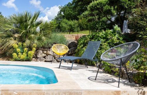 Sainte-Colombe-en-Bruilhois House | Serene Maison de Campagne with Pool and Ocean Views