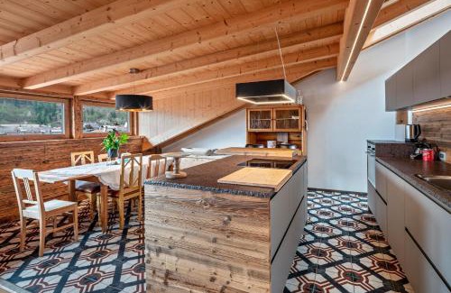 Predazzo Apartment | Inviting Maison Perrod: Open Space with Scenic Panorama