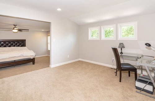 Maxwell House | Master bedroom with lake view Fishers