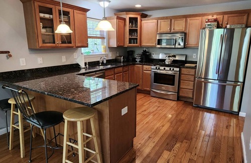 Lackawaxen Ski Chalet | Top-Rated Ski in/Out Chalet with Pizza Oven & Bar